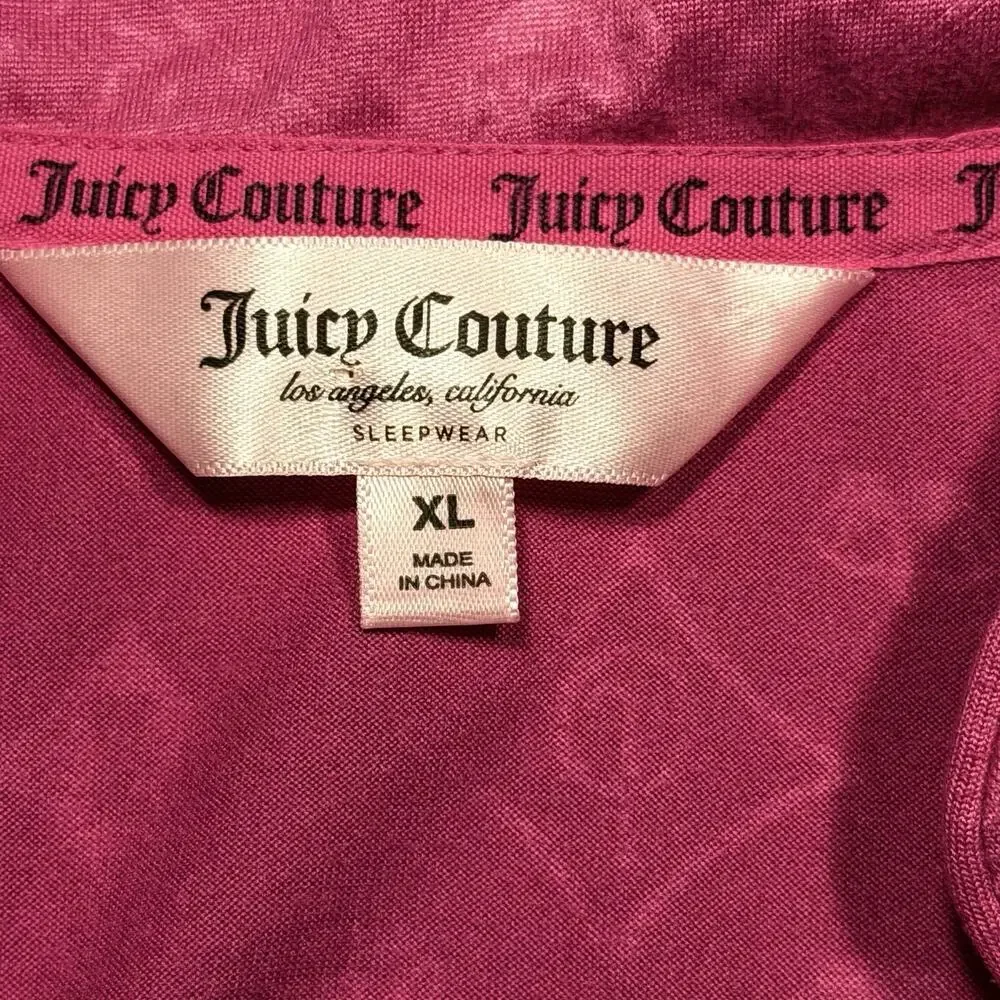 Juicy Couture Pink Velour Rhinestone PJ Shorts Set Womens XL